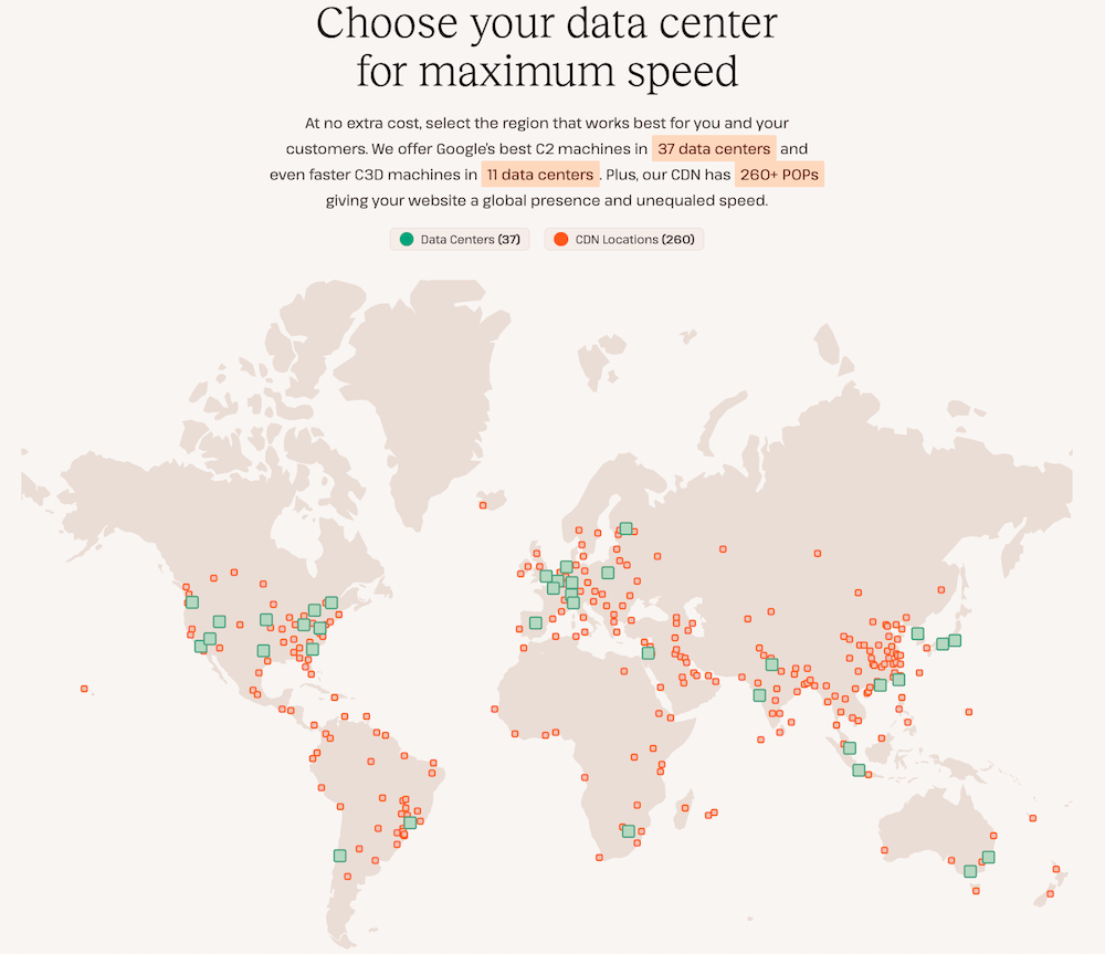 Kinsta data centers