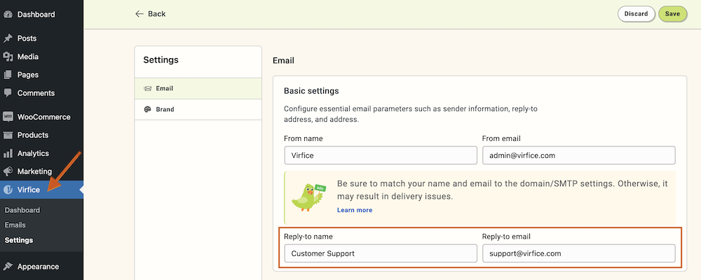 Change the reply-to Email Address in WooCommerce