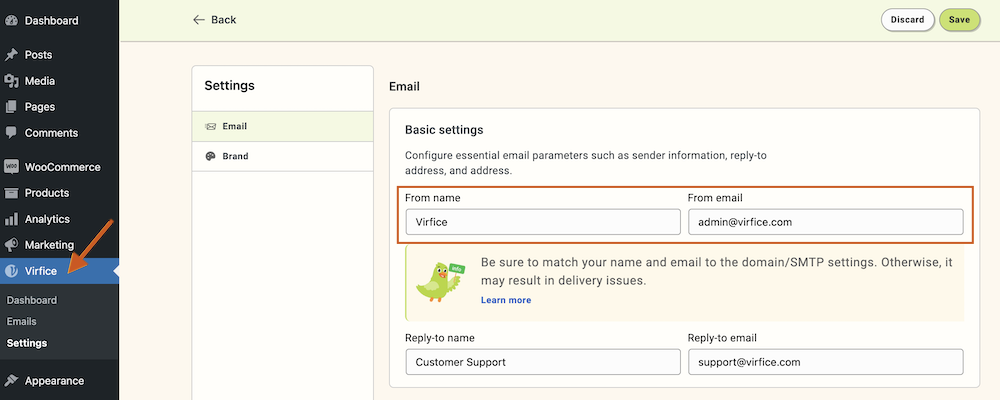 Change the Sender Email Address in WooCommerce