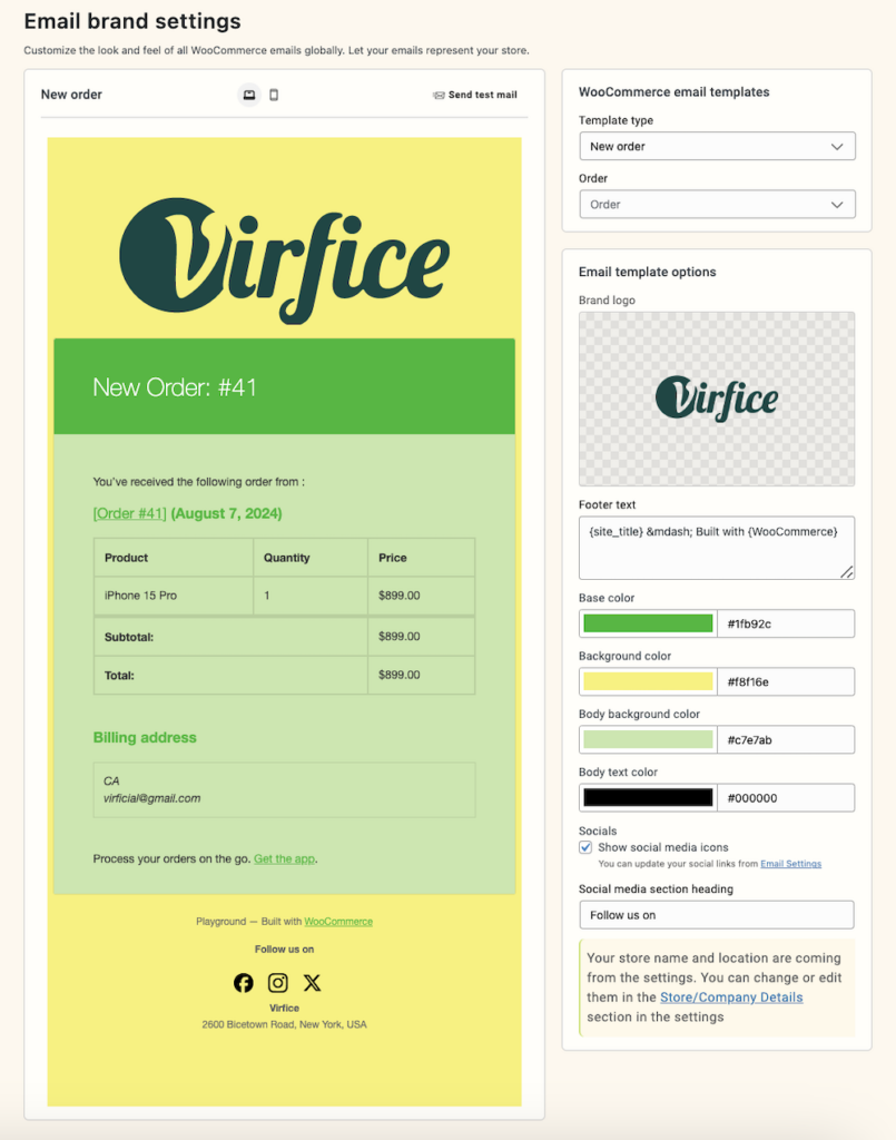 Email Customizer for WooCommerce - Virfice 